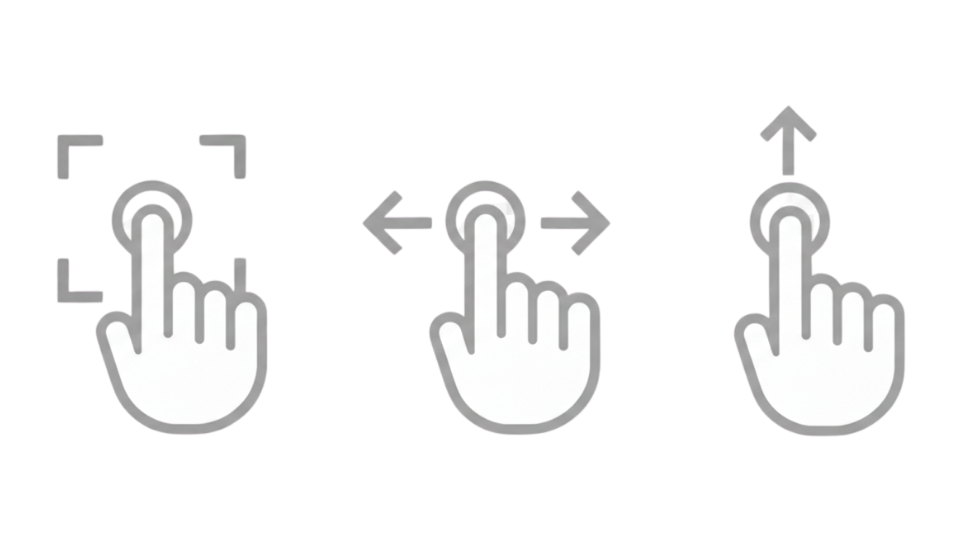 Instrucciones de gestos para el tour 360